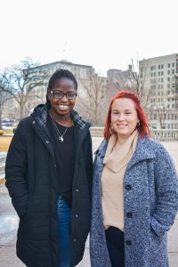 Little Sister Ann and Big Sister Fatou at the Wisconsin State Capitol